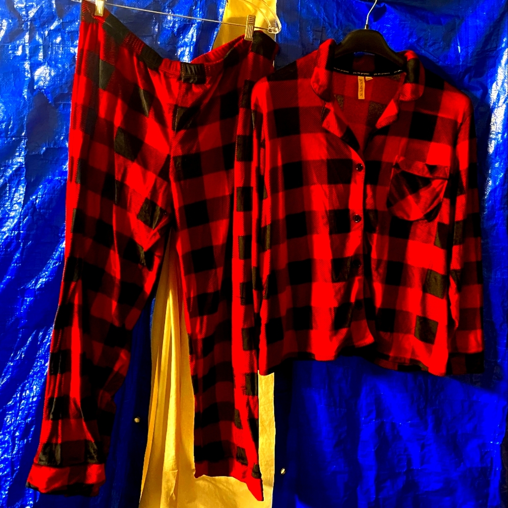 Cozy Red and Black Checkered UNISEX Pajama Set